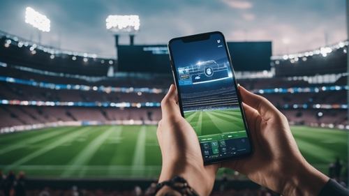 Приложение для спортивных ставок 1xbet, используемое во время матча